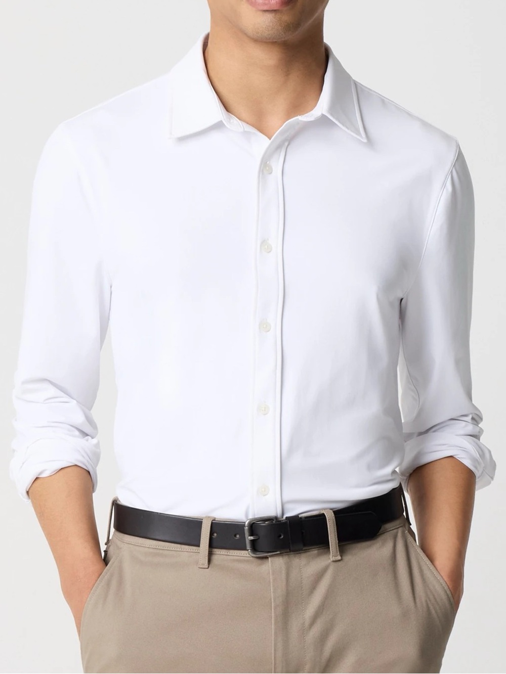 J.Crew Men's All-Day Performance Button Down Shirt White Size Large Long Sleeve